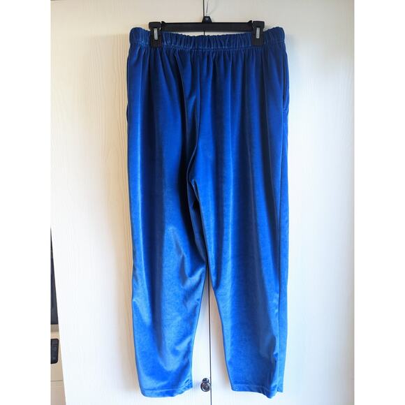 Vintage Jaclyn Smith Sport Women's Blue Polyester Velvet Sweatpants Size XL - Picture 2 of 4
